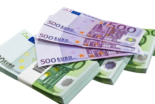 Euro banknotes isolated on white — Stock Photo, Image
