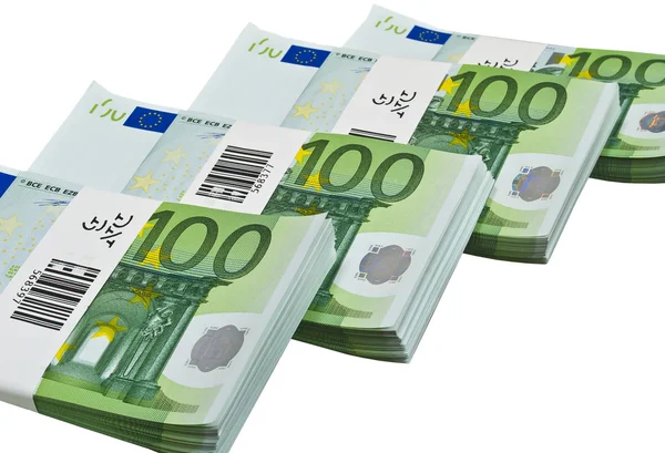Euro-Banknoten isoliert auf weiß — Stockfoto