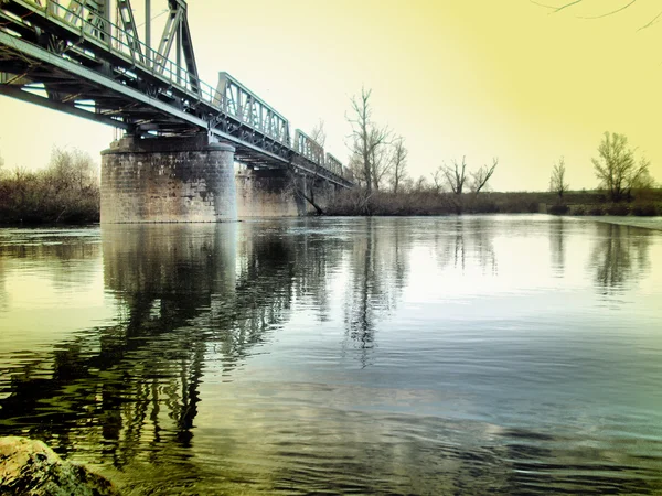 stock image Marica metal bridge in Dimitrovgrad