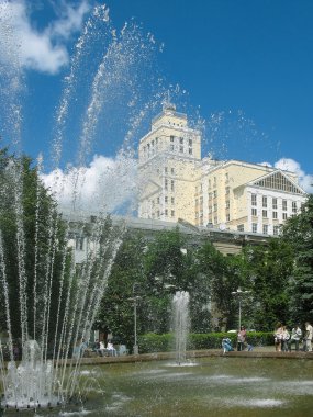 Voronezh. Fountain in Kolcovsky square. clipart