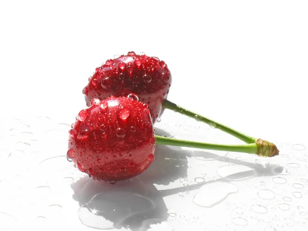 Red cherry on white background — Stock Photo, Image