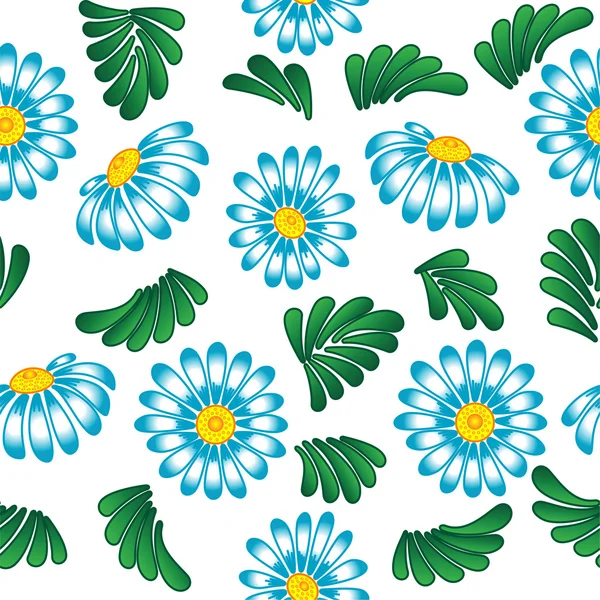 Flores azules sobre fondo blanco . — Archivo Imágenes Vectoriales