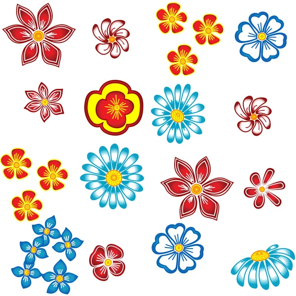 Flowers on white background. — Stock Vector