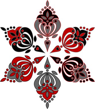 Circular ornament from six elements. clipart