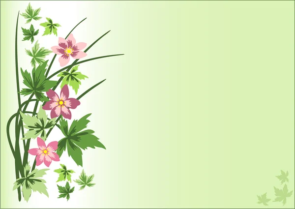 Blomma bild på grön bakgrund. — Stock vektor