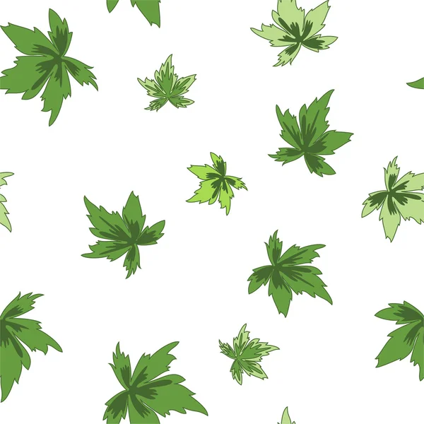 Grüne Blätter. nahtlose Figur. — Stockvektor