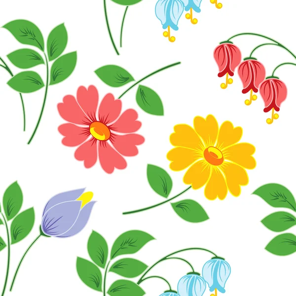 Fleurs sur fond blanc. — Image vectorielle