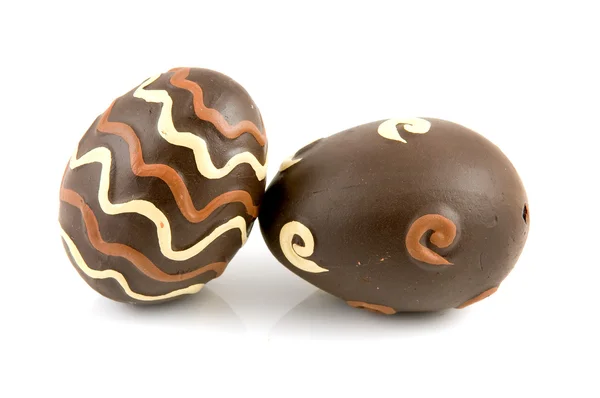 Dvě hnědé velikonoční vajíčka Stock Snímky
