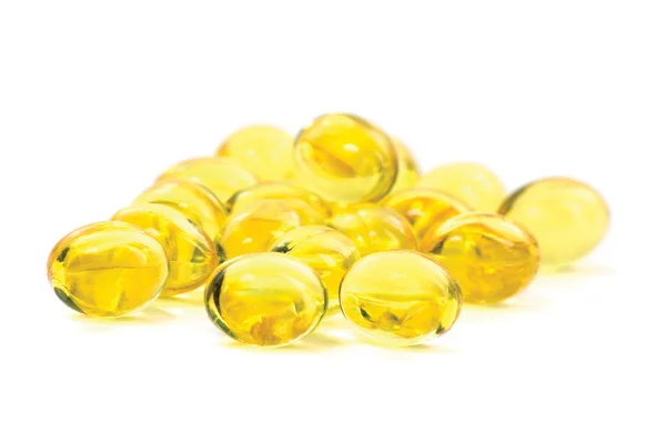 Cápsulas de óleo de vitamina Macro — Fotografia de Stock