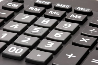 Keyboard of calculator close-up