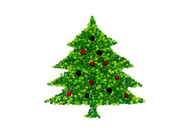 Christmas tree made of peas clipart