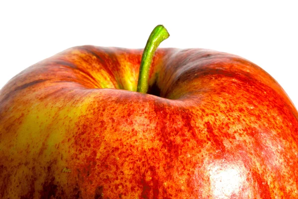 Červené jablko přes bílý — Stock fotografie