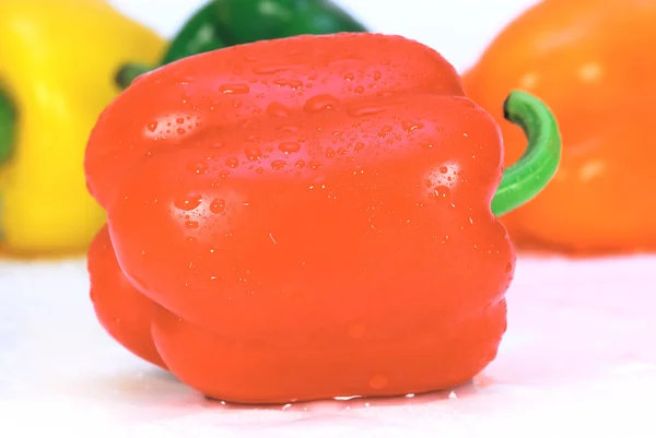 Čerstvá paprika s vodou kapky — Stock fotografie
