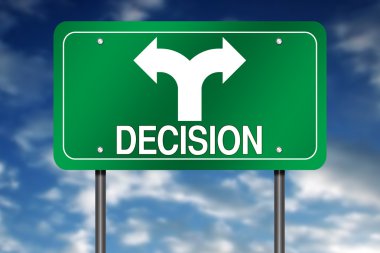 Road Sign with Decision and Arrow clipart