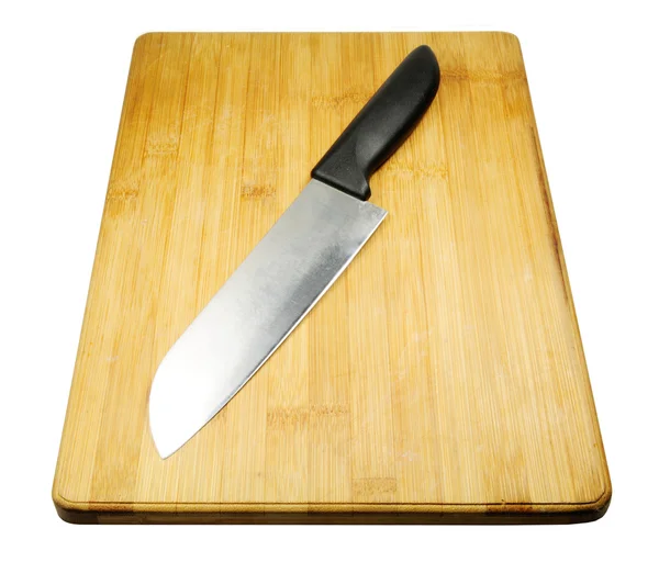Couteau et planche à découper — Photo