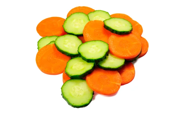 Chip of carrot and cucumber — Stock Photo, Image