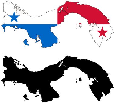 Panama map and flag clipart
