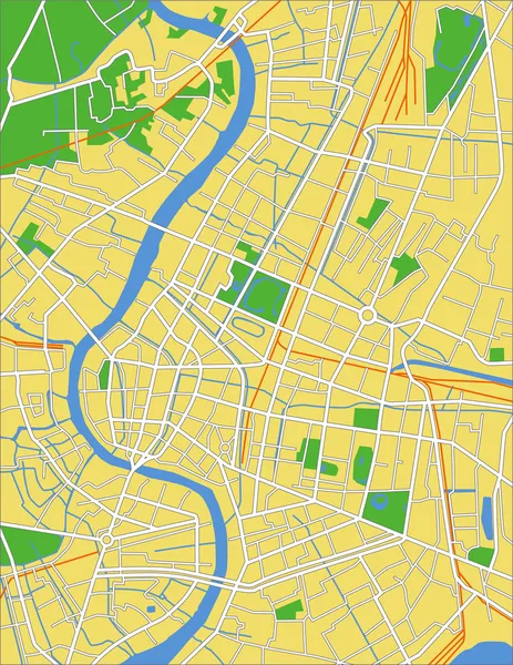 Vektor Illustration Karte von Bangkok — Stockvektor