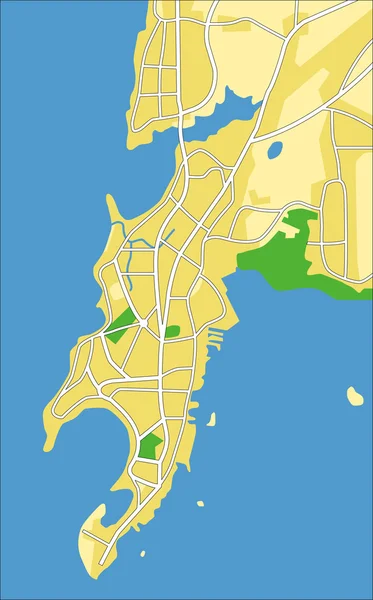 Mapa de ilustración vectorial de Mumbai — Vector de stock