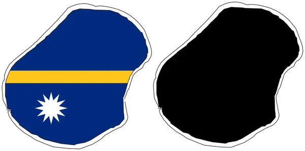 Flag and silhouette of Nauru — Stock Vector