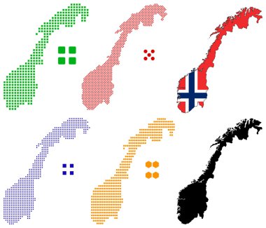 Pixel map of norway clipart