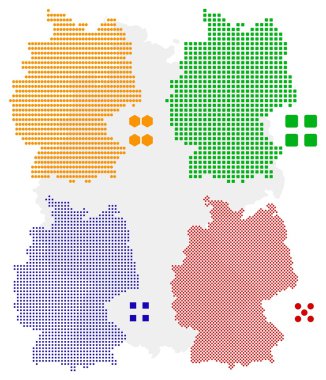 Pixel map of Germany clipart