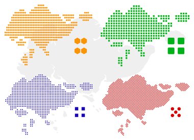 Pixel map of Singapore clipart