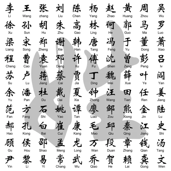 Китайская фамилия — стоковый вектор