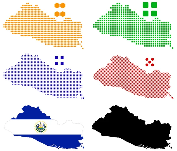 Pixel mapa el Salvador — Stockový vektor