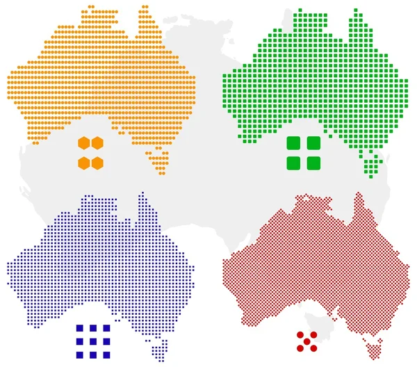 ऑस्ट्रेलिया के पिक्सेल मानचित्र — स्टॉक वेक्टर