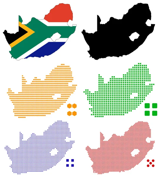 stock vector Pixel map of South Africa
