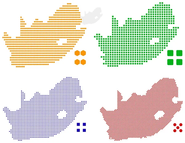 Pixel mapa jižní Afriky — Stockový vektor