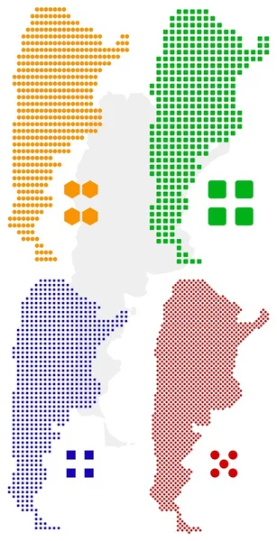 Pixel mapa de Argentina — Vetor de Stock