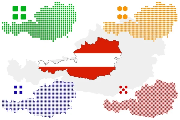 Pixel karta över Österrike — Stock vektor