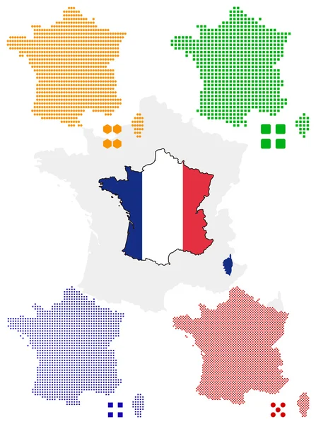 Pixel Franciaország térképe — Stock Vector