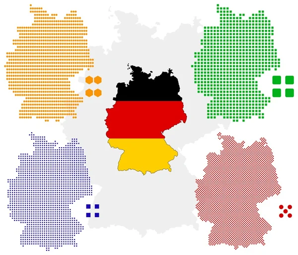 Pixelkarte von Deutschland — Stockvektor