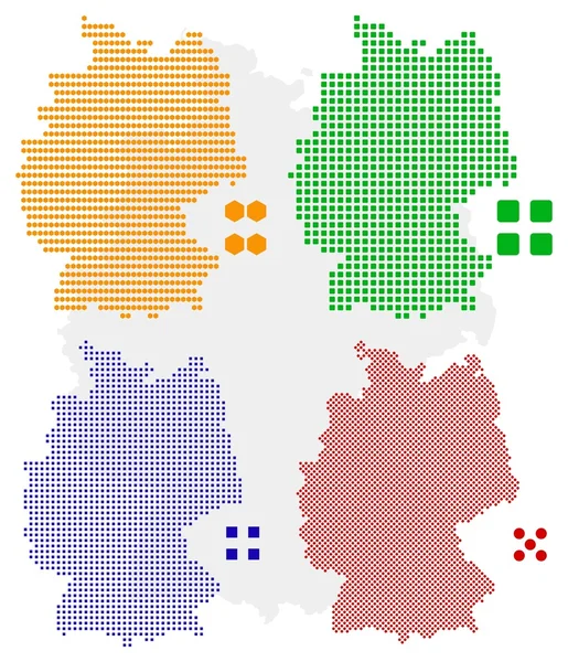 Pixel Mapa Německa — Stockový vektor