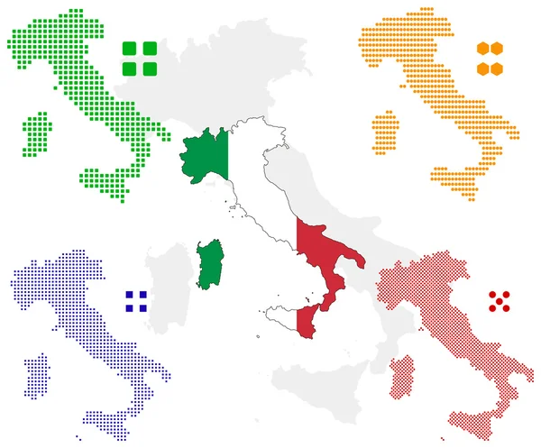 Пиксельная карта Италии — стоковый вектор