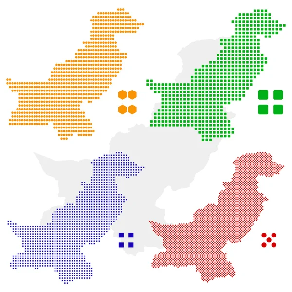 Pixel map of Pakistan — Stock Vector