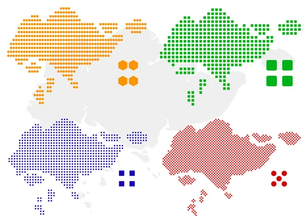 Pixel mapa de Singapura —  Vetores de Stock