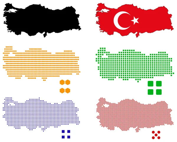 Türkiye Haritası piksel — Stok Vektör