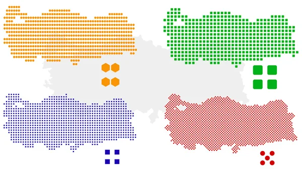 Pixel χάρτη της Τουρκίας — Διανυσματικό Αρχείο