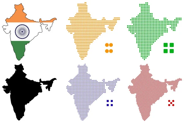 India Mapa — Archivo Imágenes Vectoriales
