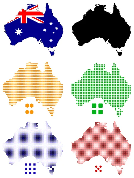 オーストラリアのピクセル マップ — ストックベクタ