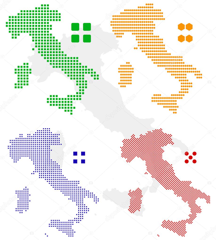 Pixel map of Italy