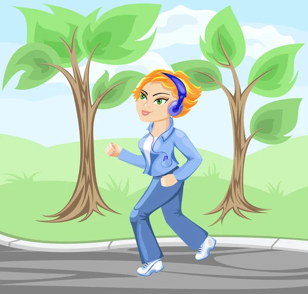 Jogger fille — Image vectorielle
