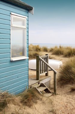 Beach Hut and Boat clipart