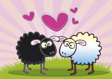 Sheep in Love clipart