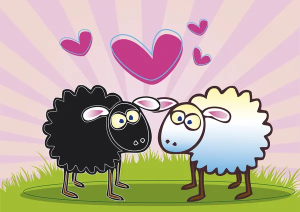 Овцы в любви — стоковый вектор