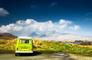 Minibus in the mountain